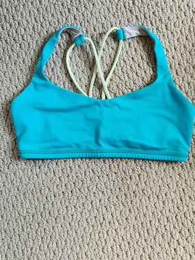 Lululemon Free To Be Bra 6 Blue Tropics Clear Mint